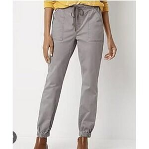 Frye Jogger Pants Gray Stretch Cotton Drawstring Waist Utility Pockets Women's L